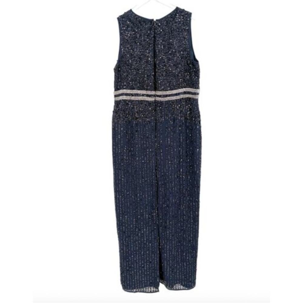 MAC DUGGAL Dress Size 16 Evening Gown Sequin Navy Blue Sleeveless NEW Column - Picture 5 of 9